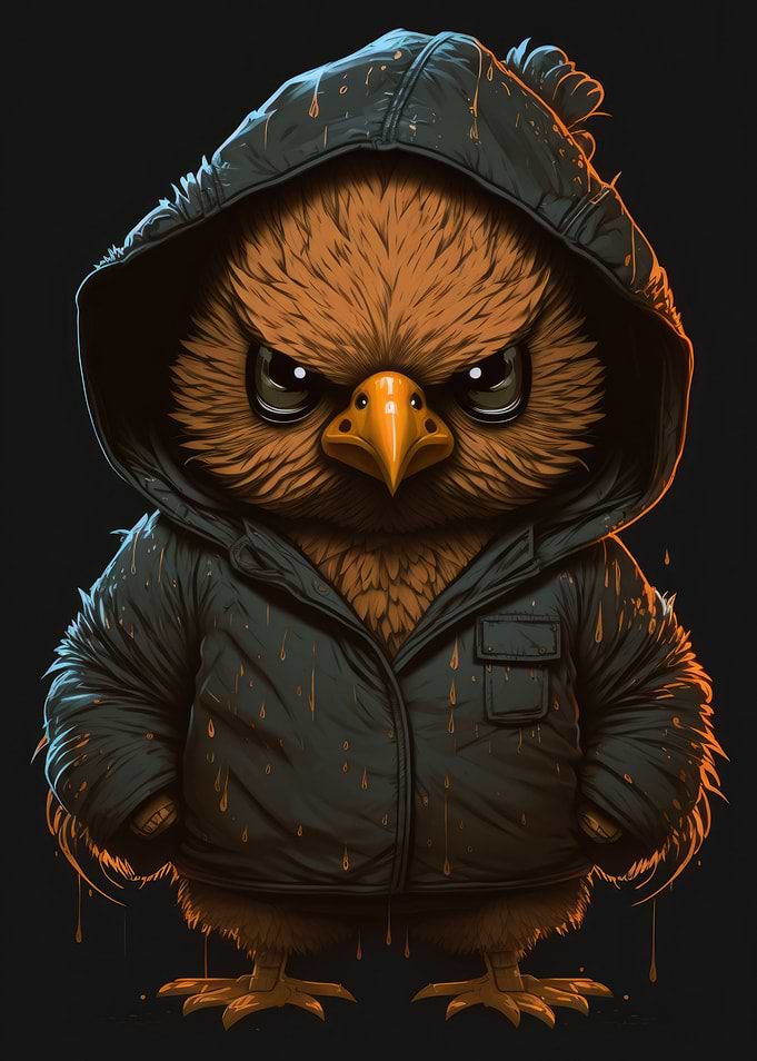 Rooster Wearing a Hoodie