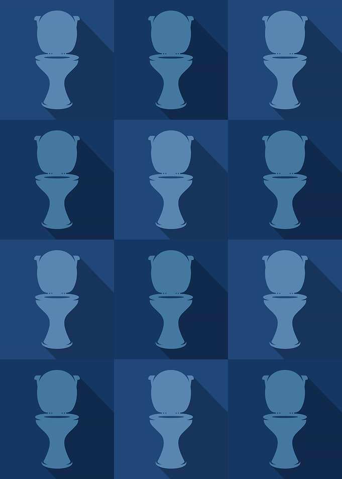 Toilet Icons Pop Art Blue