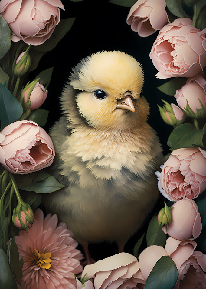 Chick In Roses