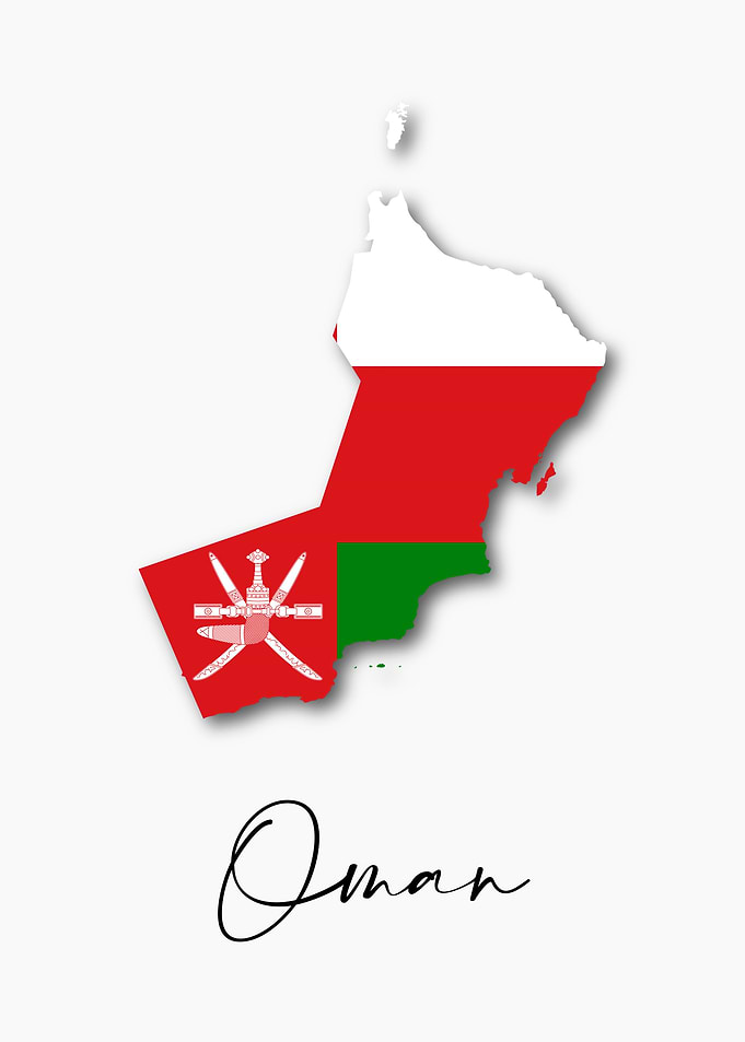 Oman Country Map Flag