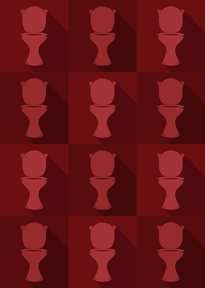 Toilet Icons Pop Art Red