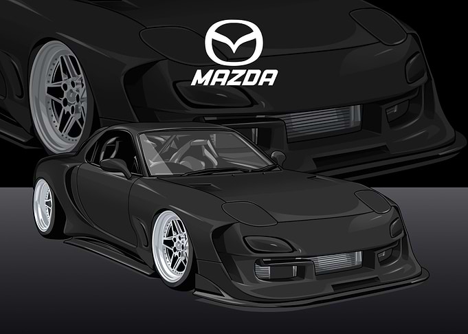 mazda rx 7 black