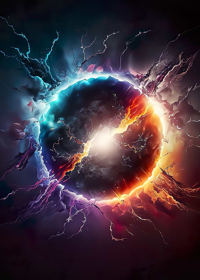 Vibrant exploding planet