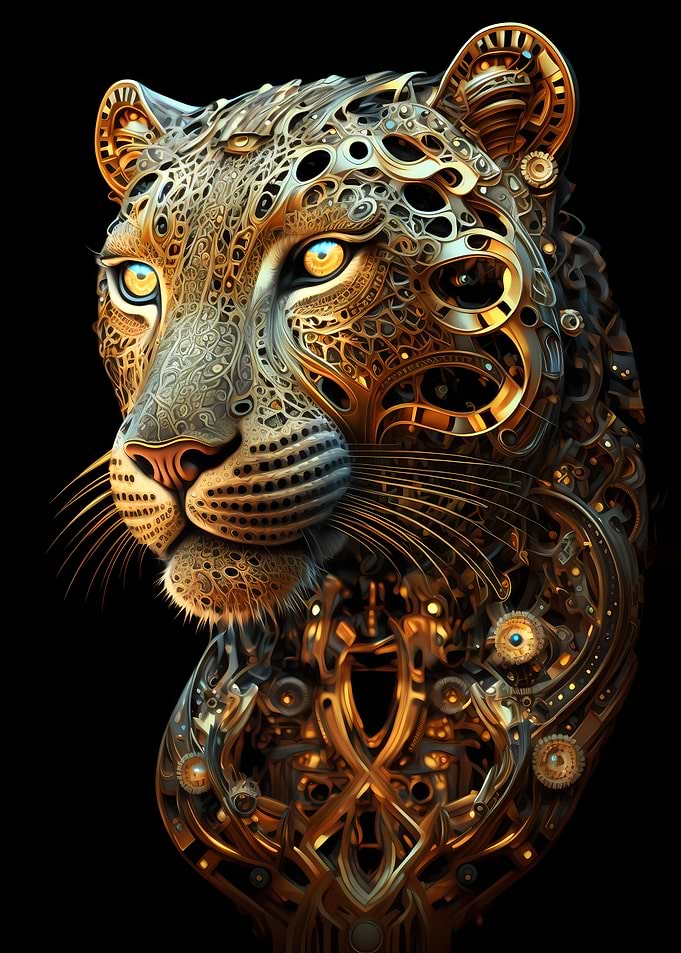 Leopard Golden Art Deco