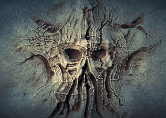 Skull on wall