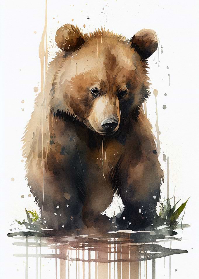 brownbear as watercolor