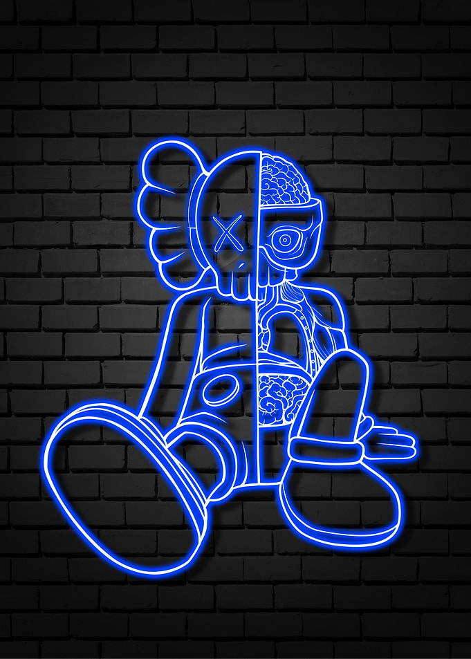 Blue Neon Kaws