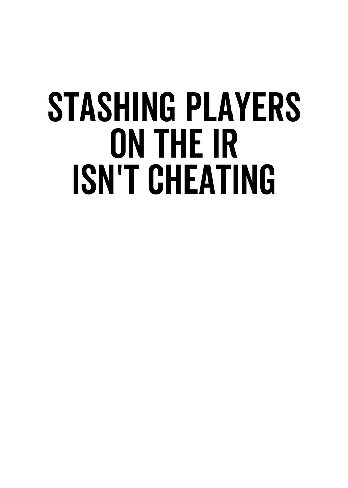 Stashing Players On The IR