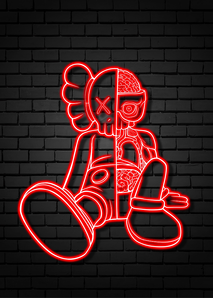 red Neon Kaws