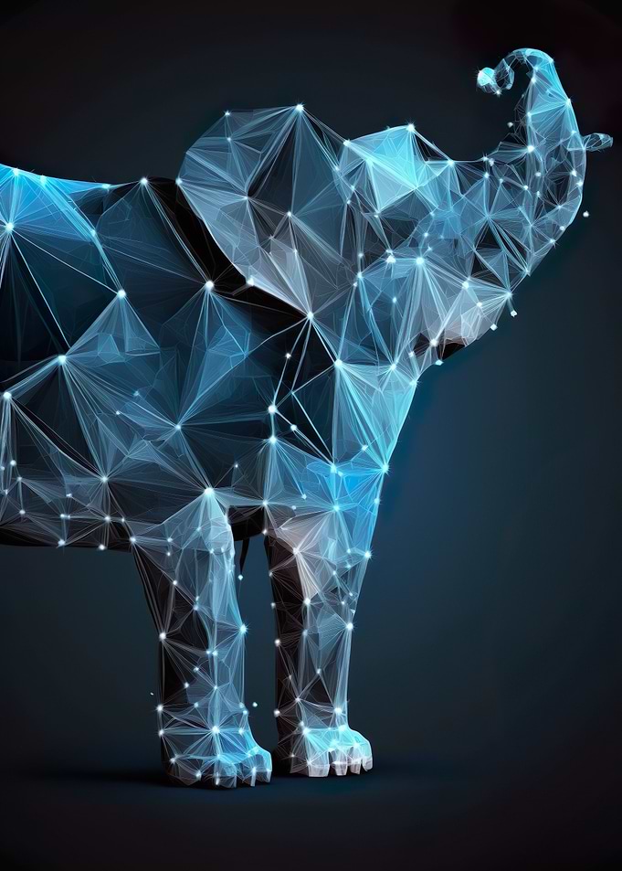 Low Poly Elephant Poster