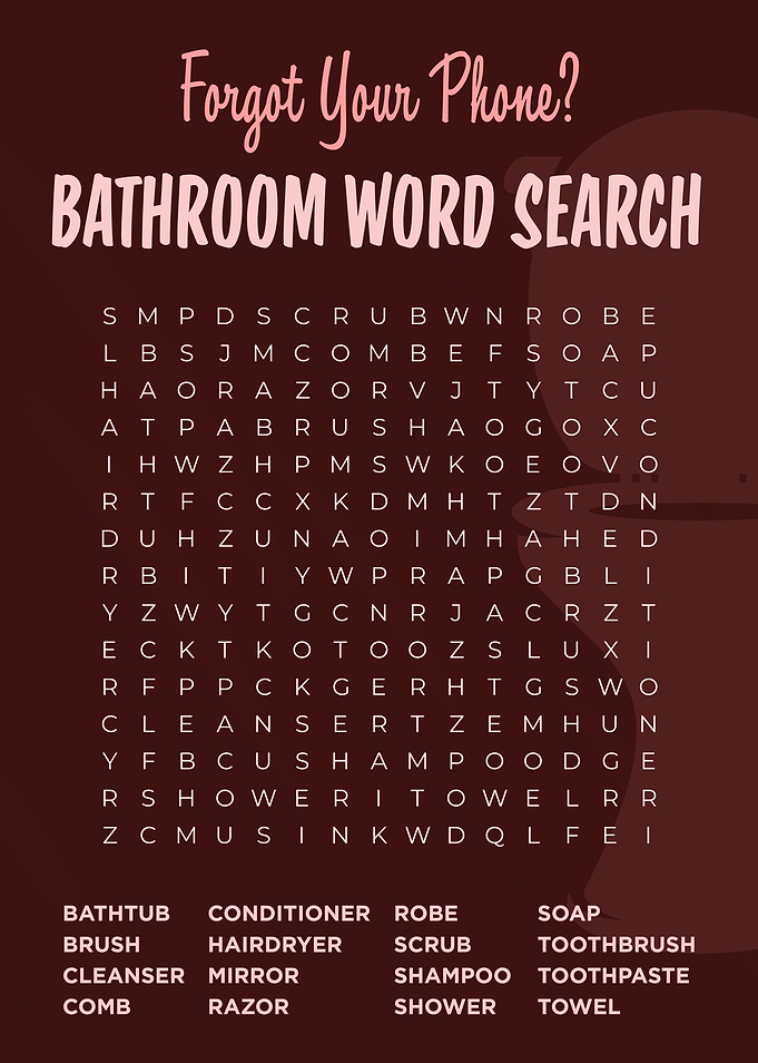Bathroom Word Search