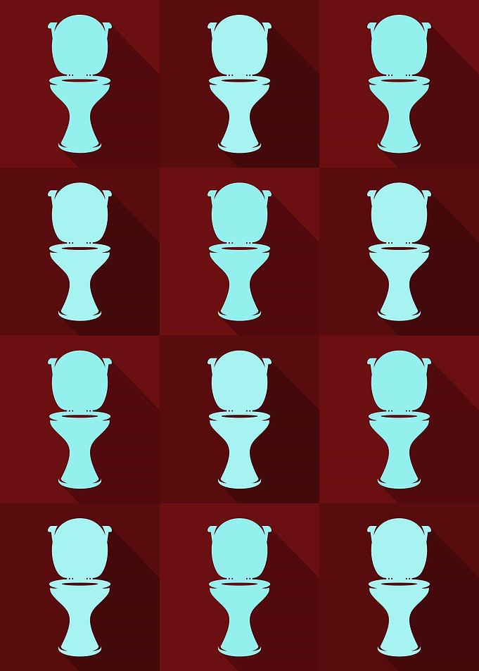 Toilet Icons Pop Art Red