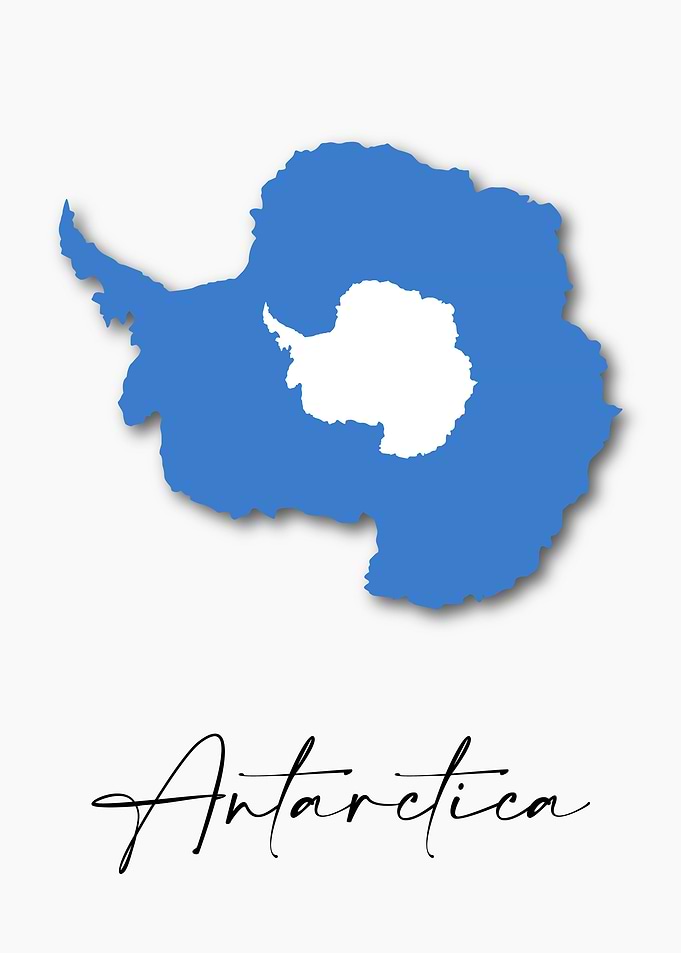 Antarctica Map Flag