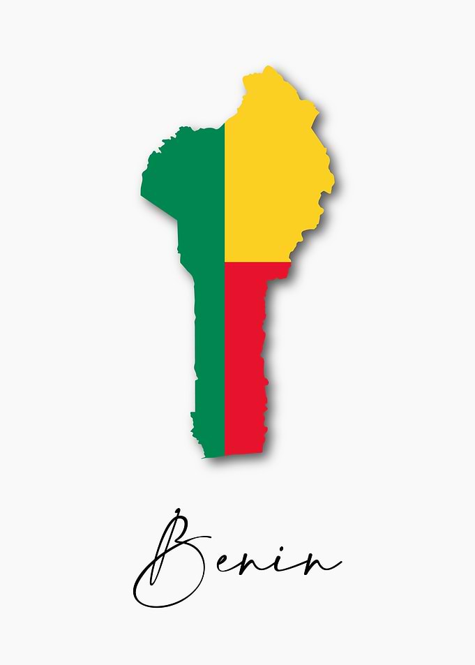 Benin Country Map Flag