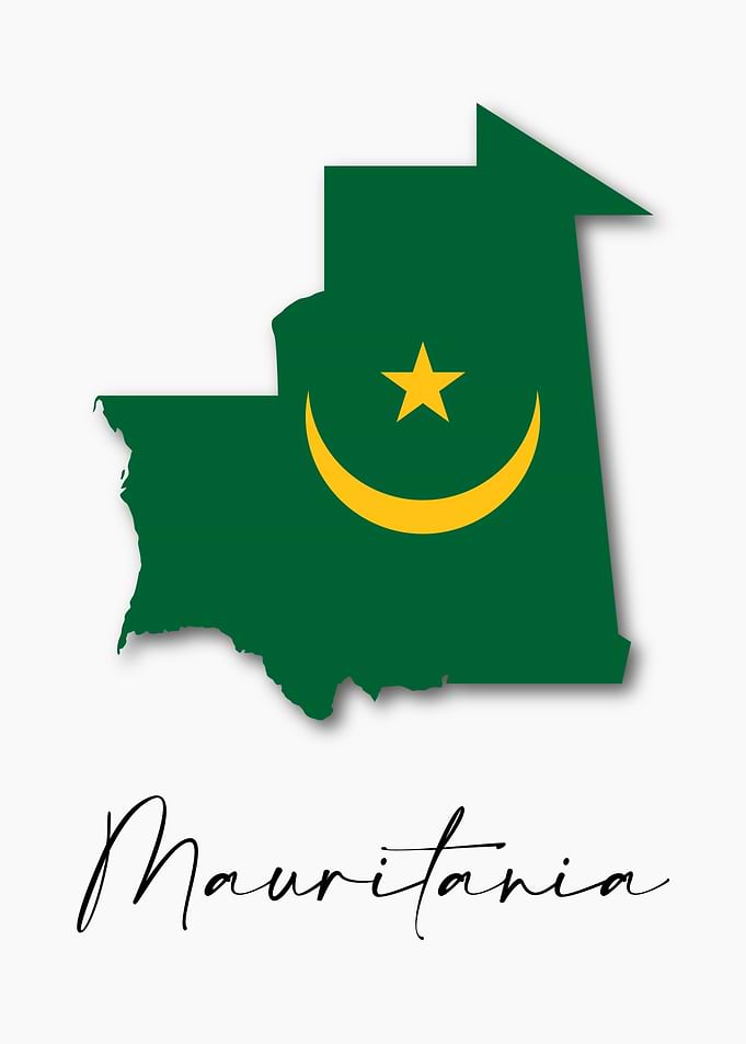 Mauritania Map Flag