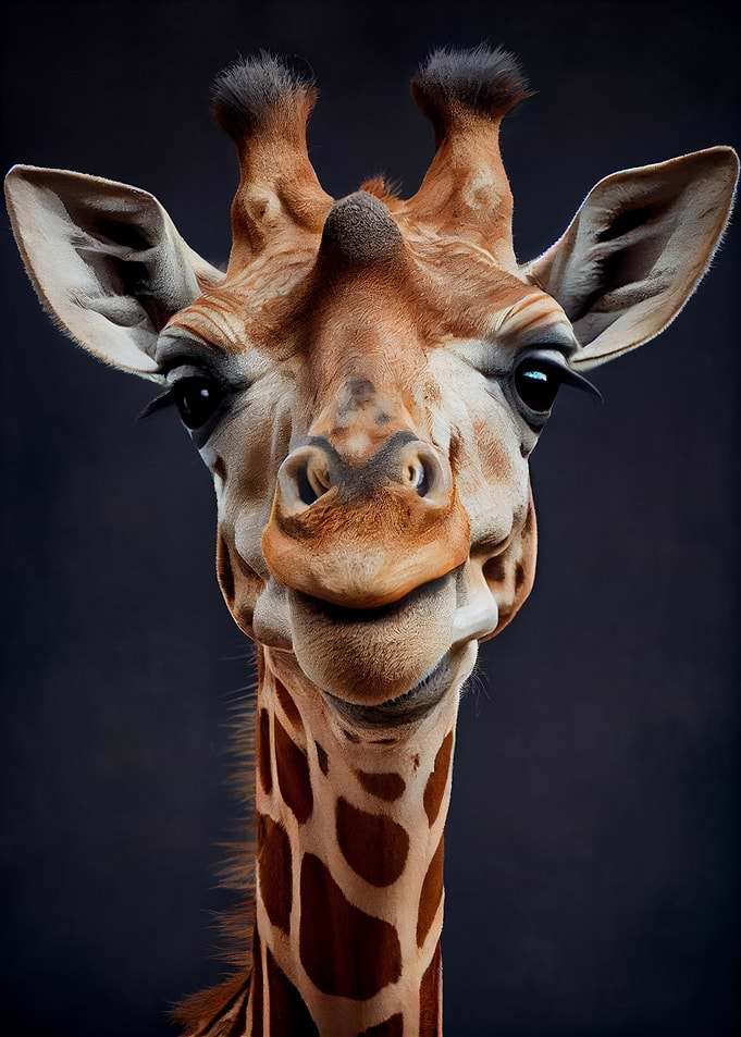 Giraffe with blue eyes