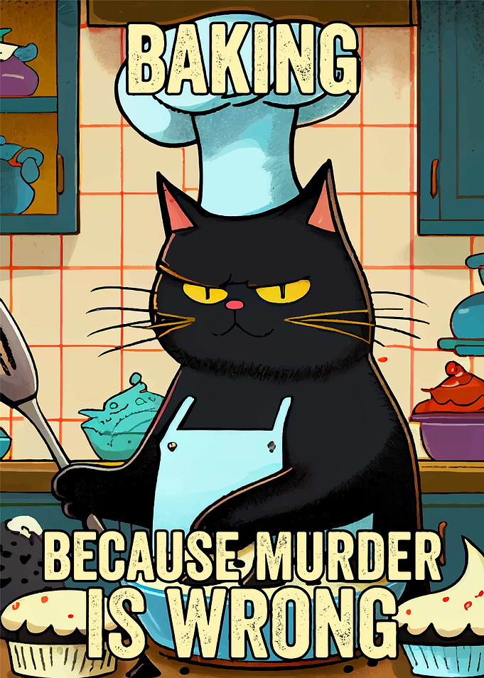 Baking Cat Funny Murder