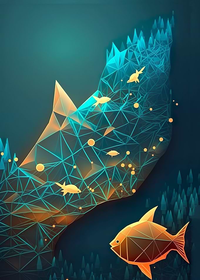 Low Poly Fish Poster