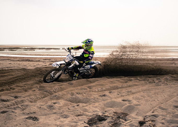 Biker on the Beach