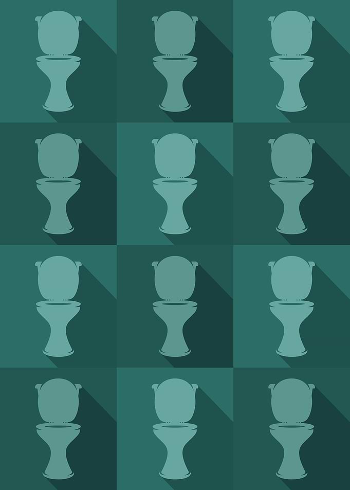 Toilet Icons Pop Art Teal