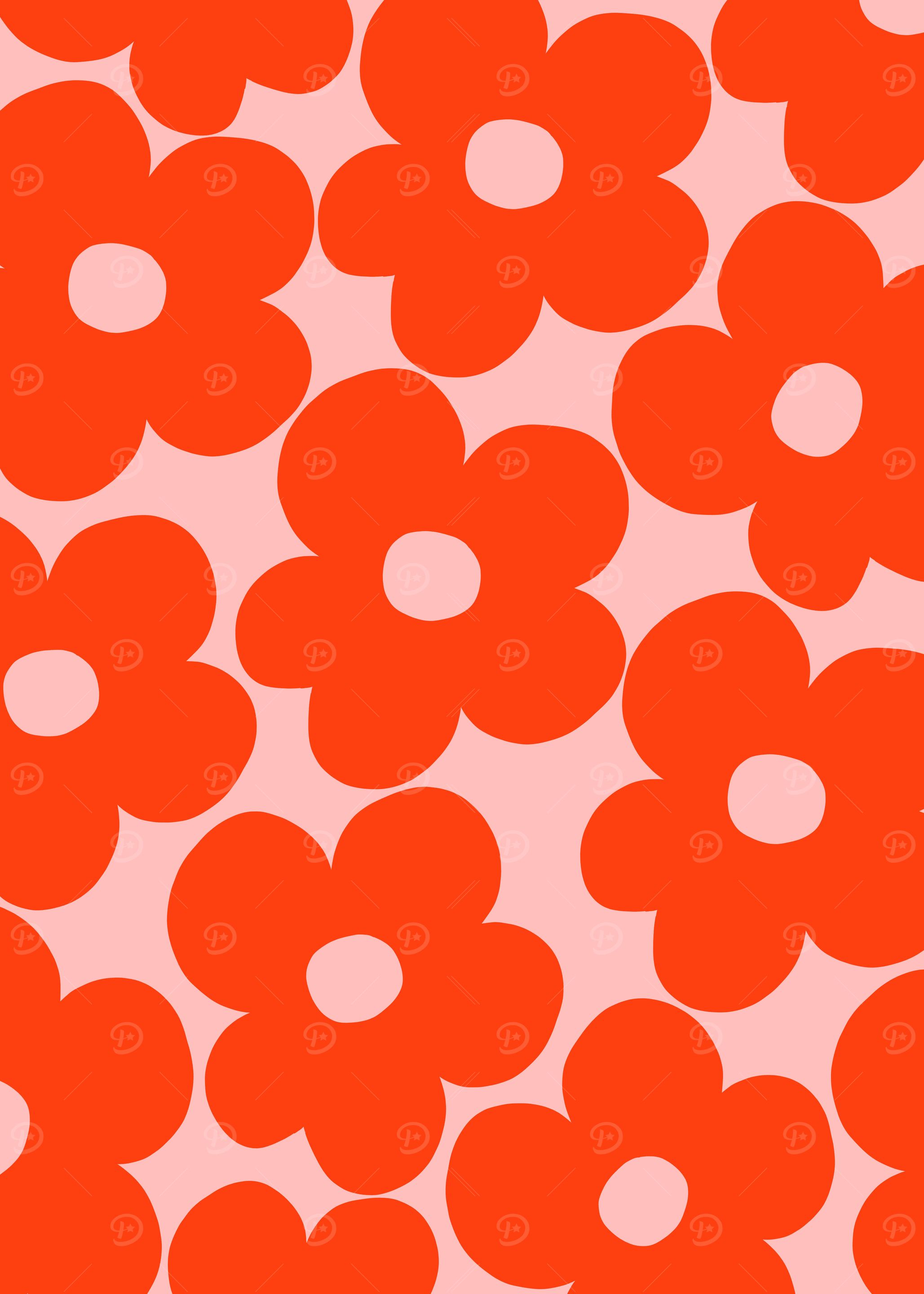 Retro Strawberry Daisies 1
