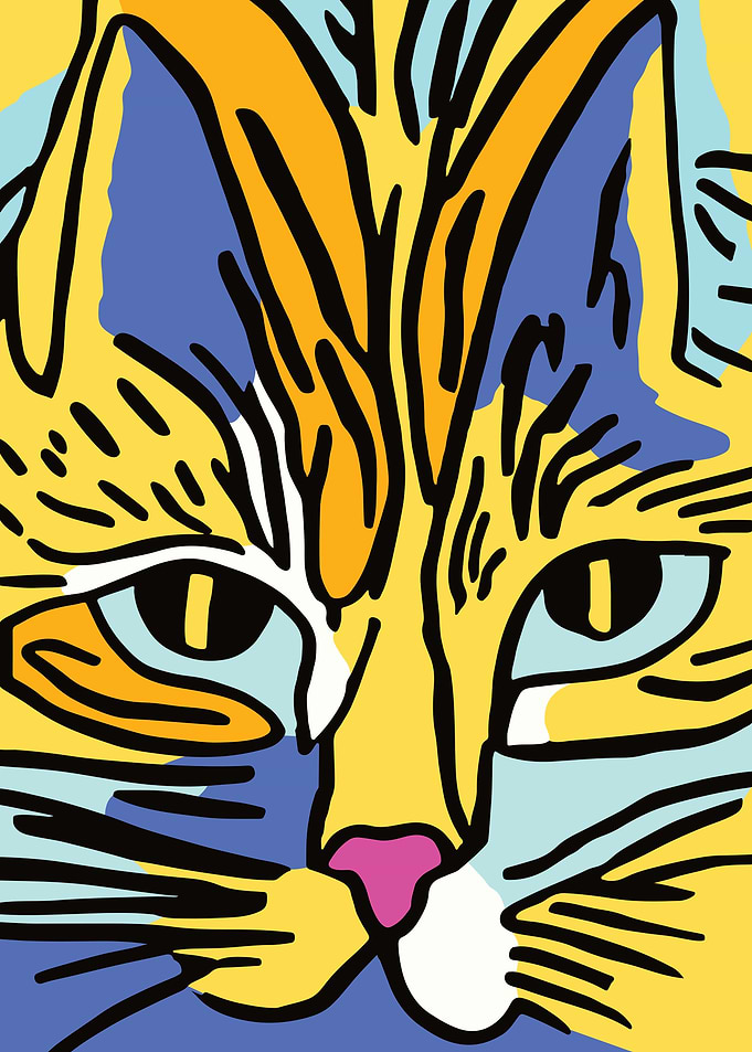 Handdrawn Cat Portrait