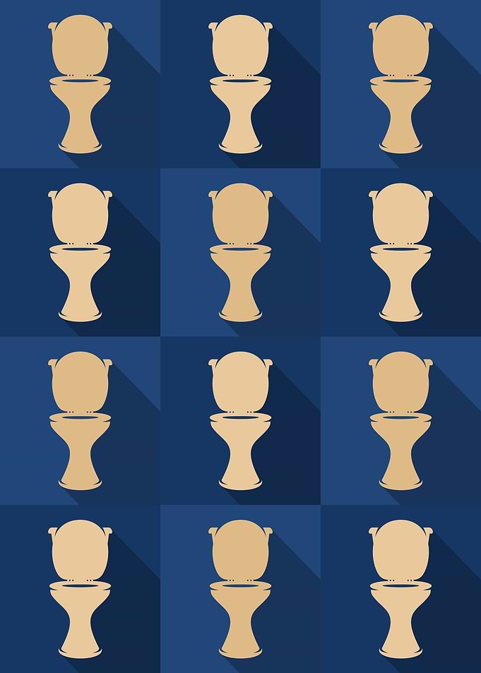 Toilet Icons Pop Art Blue