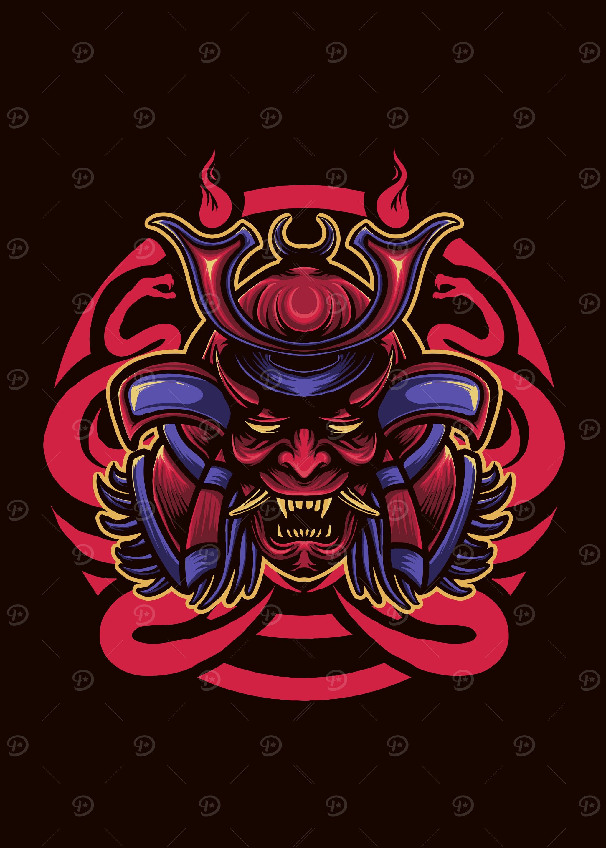 Samurai snake head
