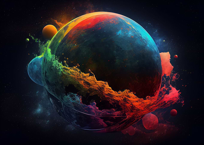 Colored Milkyway Planet