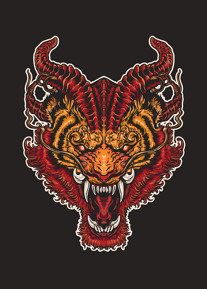 Mythical lion head