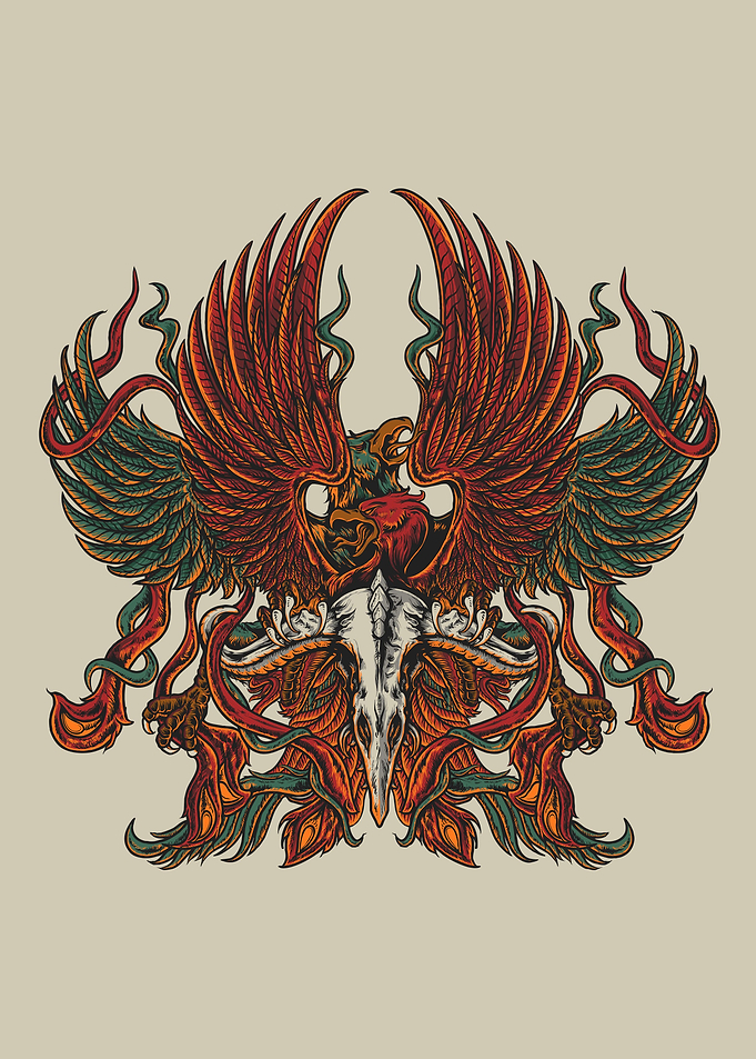 Mythical phoenix eagle