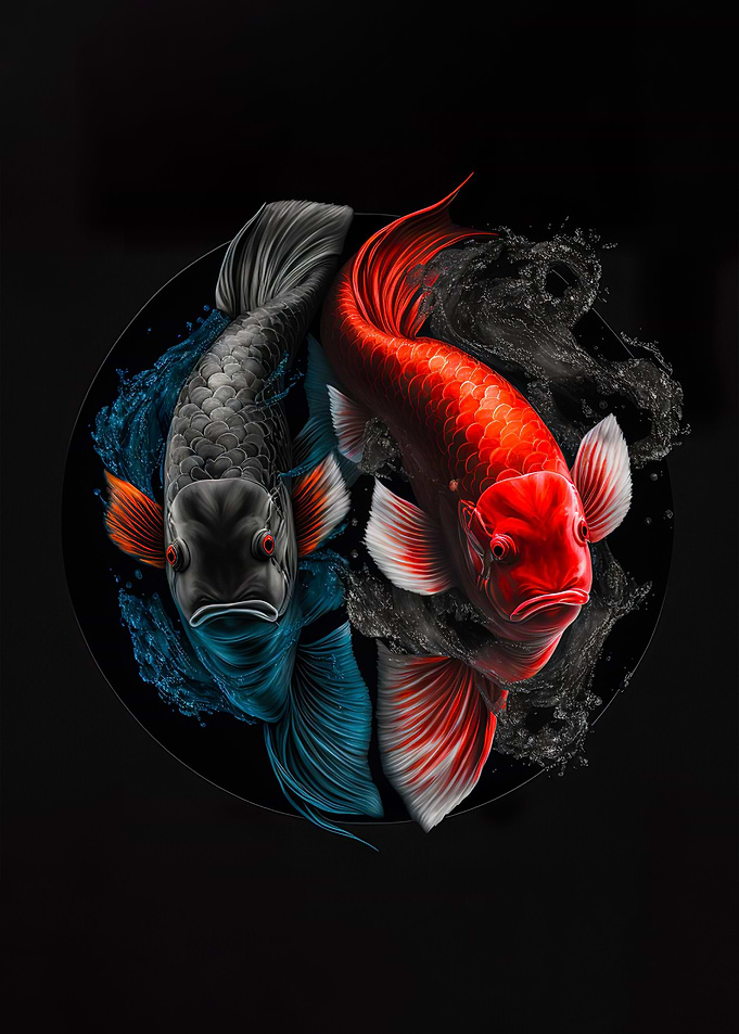yin yang koi fish