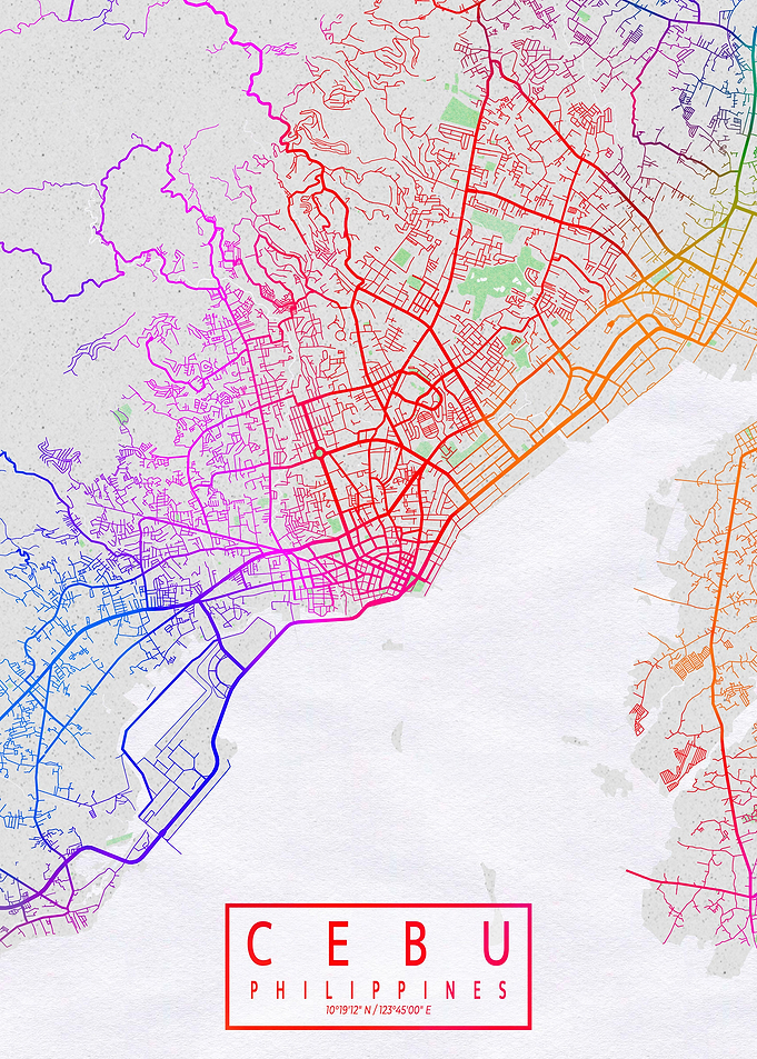 Cebu City Map Colorful