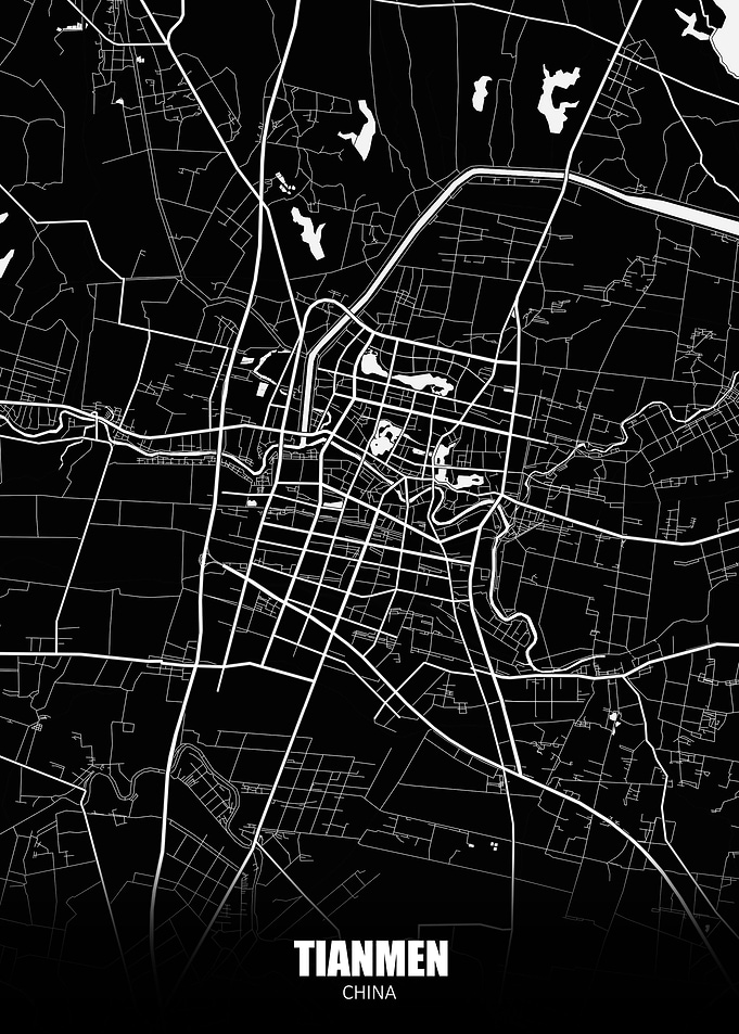 Tianmen China Dark Map