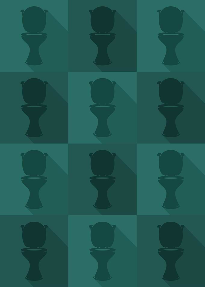 Toilet Icons Pop Art Teal