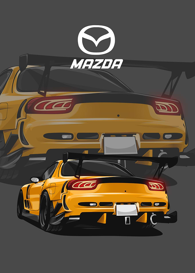 mazda rx 7 yellow