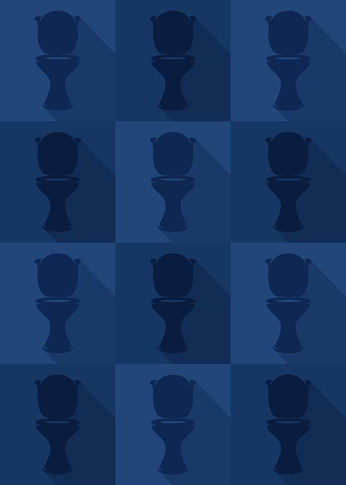 Toilet Icons Pop Art Blue