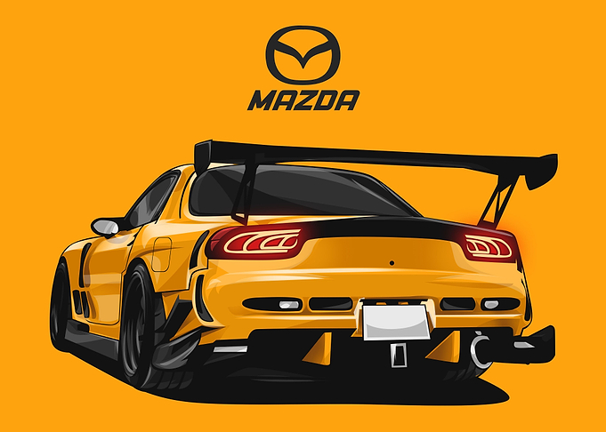 mazda rx 7 yellow