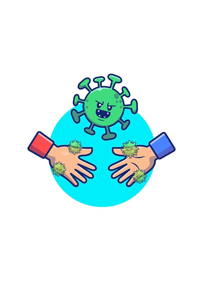 Hand Shake With Cute Virus