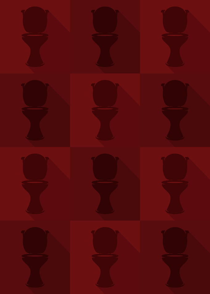 Toilet Icons Pop Art Red