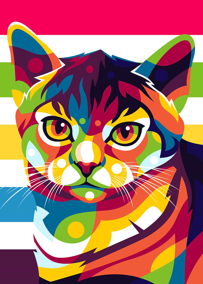 Cute Little Cat Pop Art