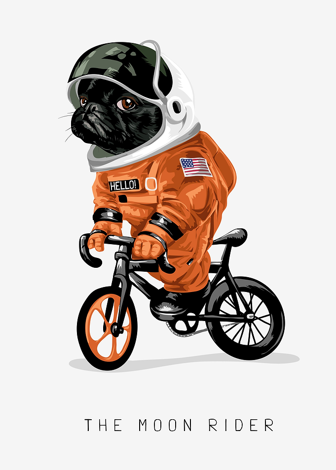 Cartoon black dog