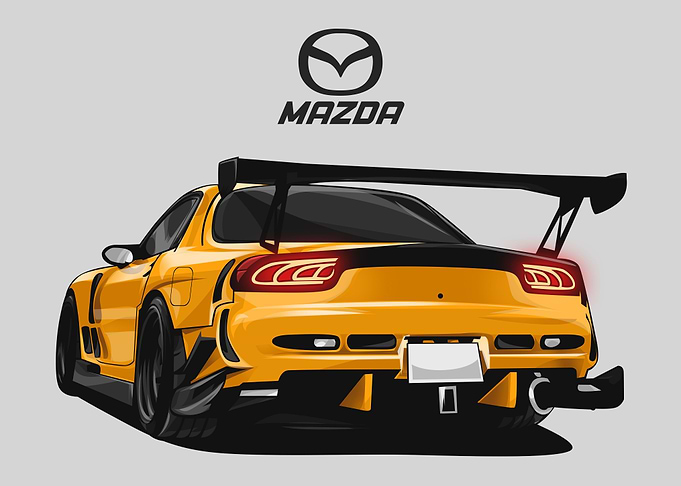 mazda rx 7 yellow