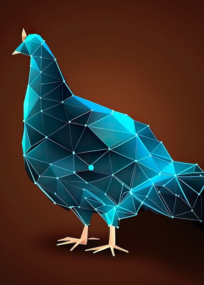 Low Poly Chicken Poster