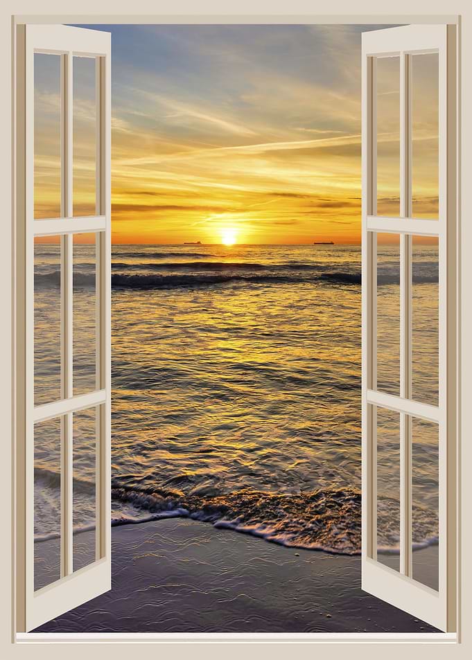 Window view sea landscape