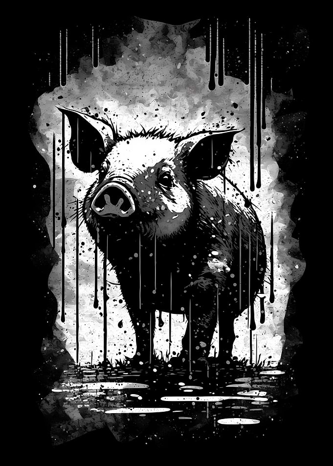 Pig Stencil Design