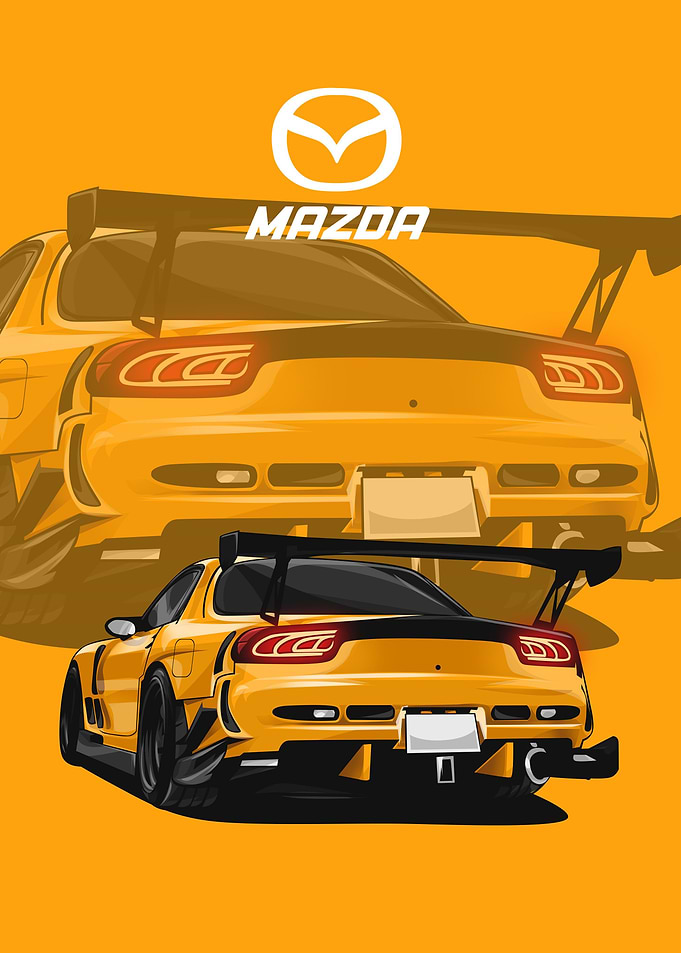 mazda rx 7 yellow
