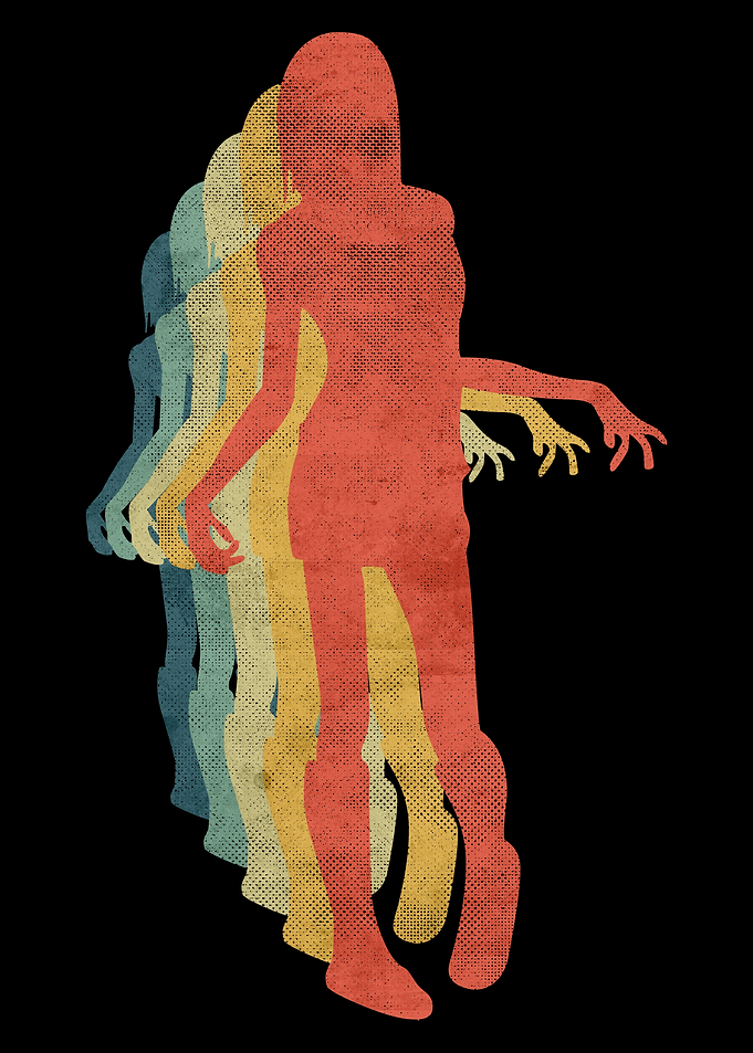 Zombie Girl Walking Retro