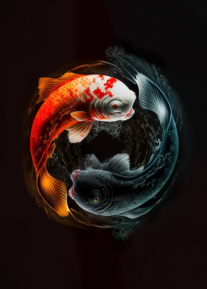 yin yang koi fish