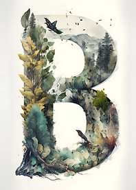 Letter B Double Exposure